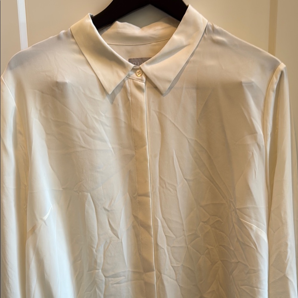 PURE Collection 100% Silk Cream Blouse EUC